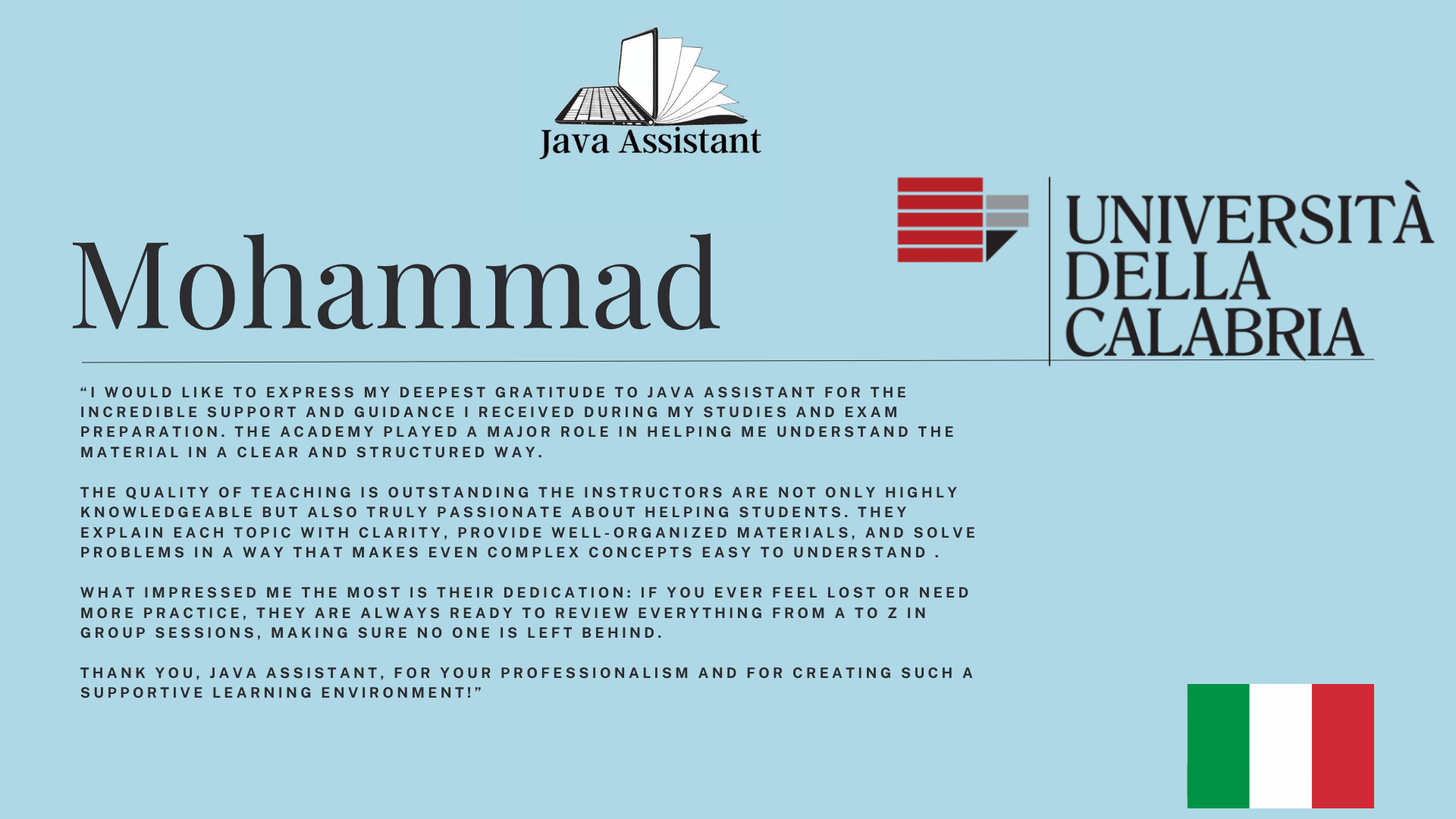 Student review screenshot