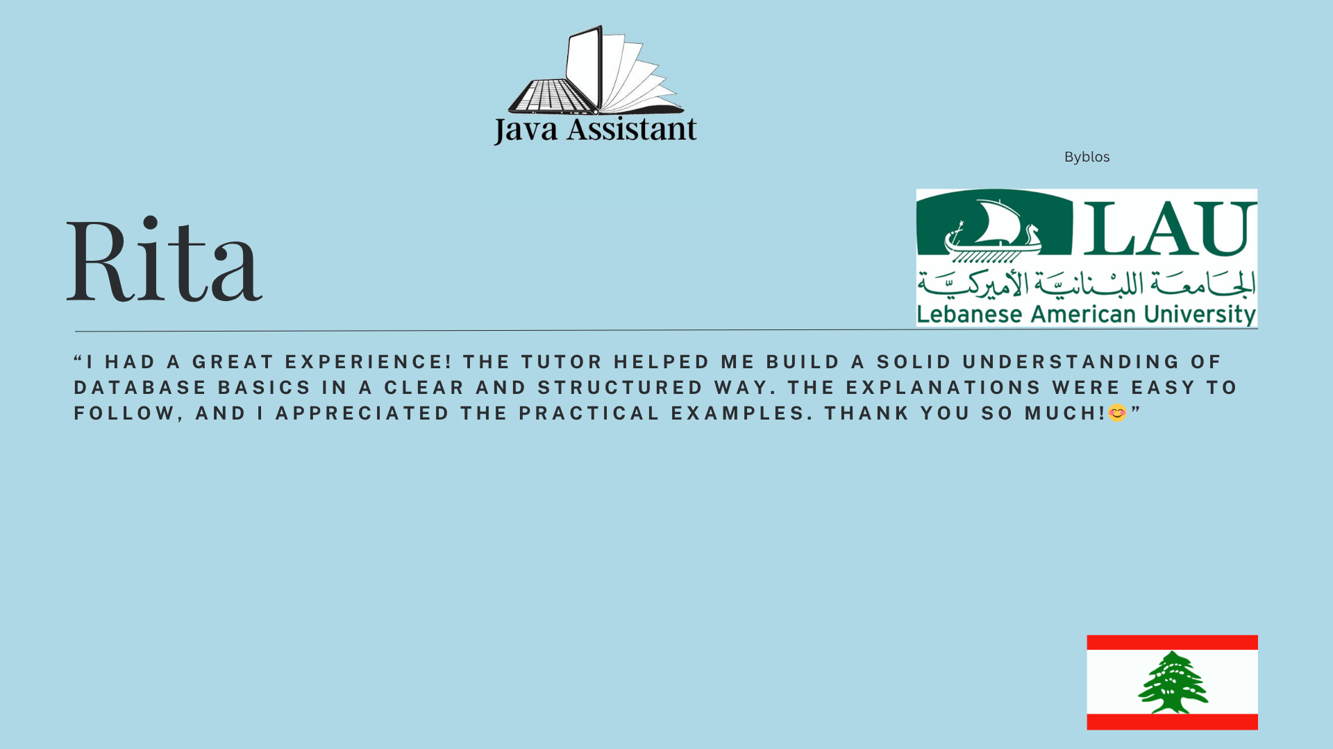 Student review screenshot