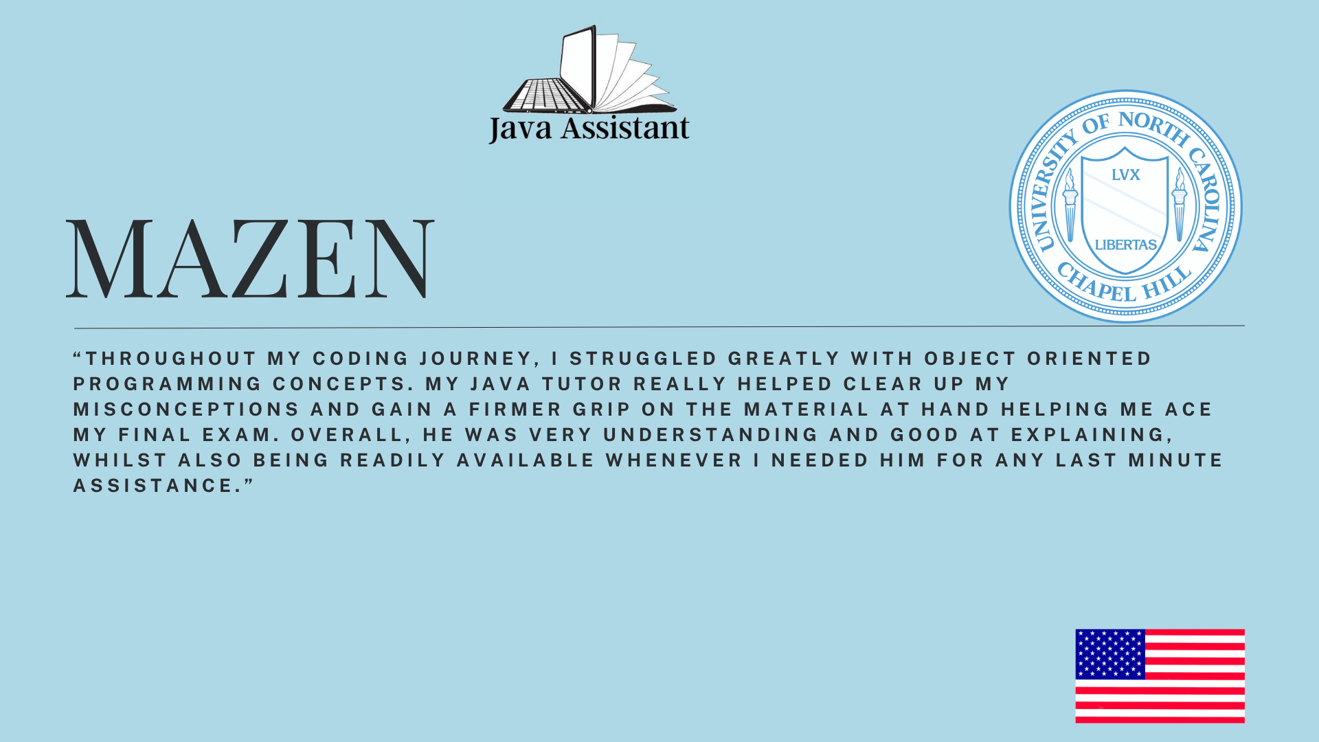 Student review screenshot