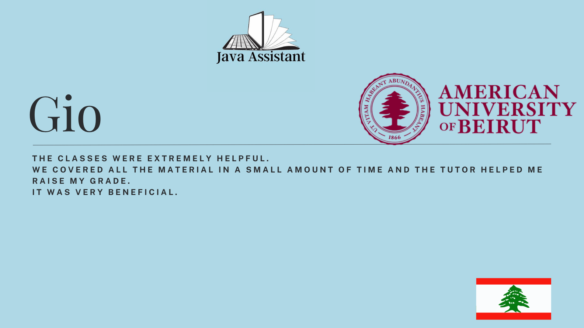 Student review screenshot