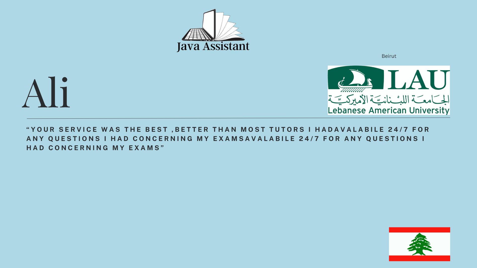 Student review screenshot