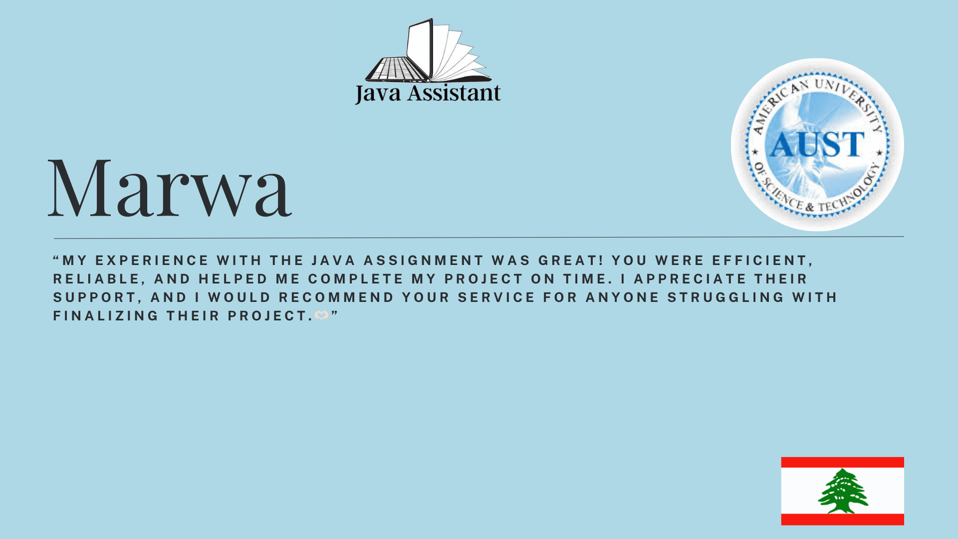 Student review screenshot